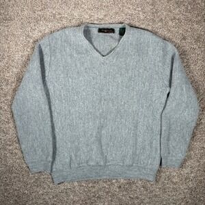 Peru Unlimited Mens Gray Baby Alpaca Wool V-Neck Sweater Size M Made in Peru